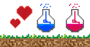 pikselowa grafika jak z gry Minecraft
