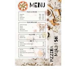 Szablon Canva Menu pizzerii A4 – jasna karta dań z przyprawami w tle