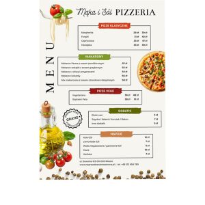 Szablon Canva Menu pizzerii i makaronów A4 – kolorowa karta włoskiej restauracji